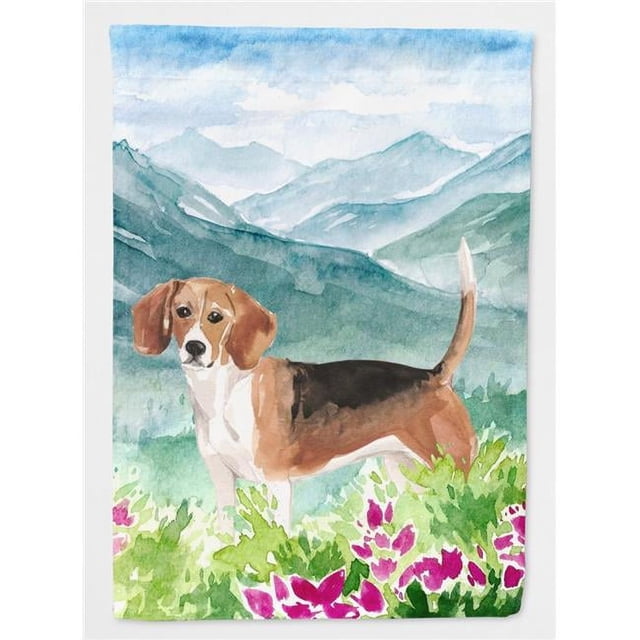 Carolines Treasures CK1994CHF Mountian Fleurs Beagle Drapeau Toile Maison Taille