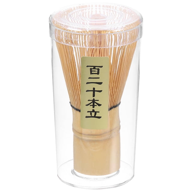 Batidor de Té Verde Matcha Uxcell 120 Puntas Batidor Tradicional de Bambú Chasen Herramienta para Preparar Polvo de Matcha, Amarillo