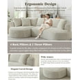 thumbnail image 6 of Oversized Curved L-Shape Sectional Sofa Couch with Chaise, 121" Modern Corduroy Boneless Couches Sofa with Deep Seat for Living Room, No Assembly Required(Cream White, Right Facing Chaise), 6 of 7