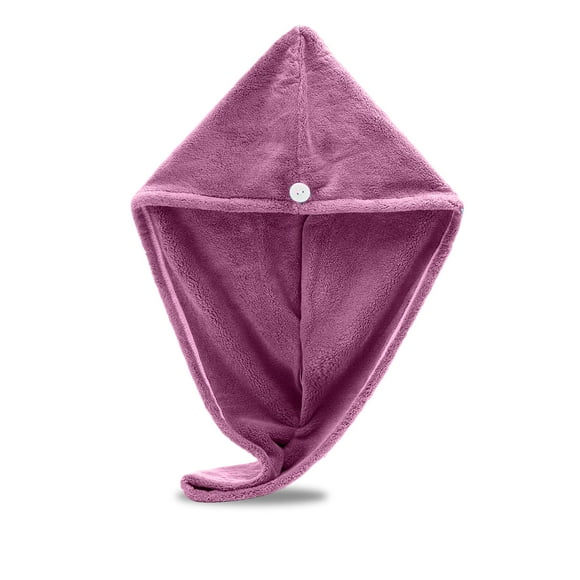 Exec-U-Gift Microfiber Hair Towel Wrap, Hair Turban Towel Super Absorbent Twist Turban Dry Hair Caps with Buttons Bath Loop Fasten Salon Dry Hair Hat