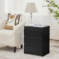 thumbnail image 4 of Yaheetech Set of 2 Vertical Nightstand with 3 Drawers and Charging Station,Black, 4 of 9