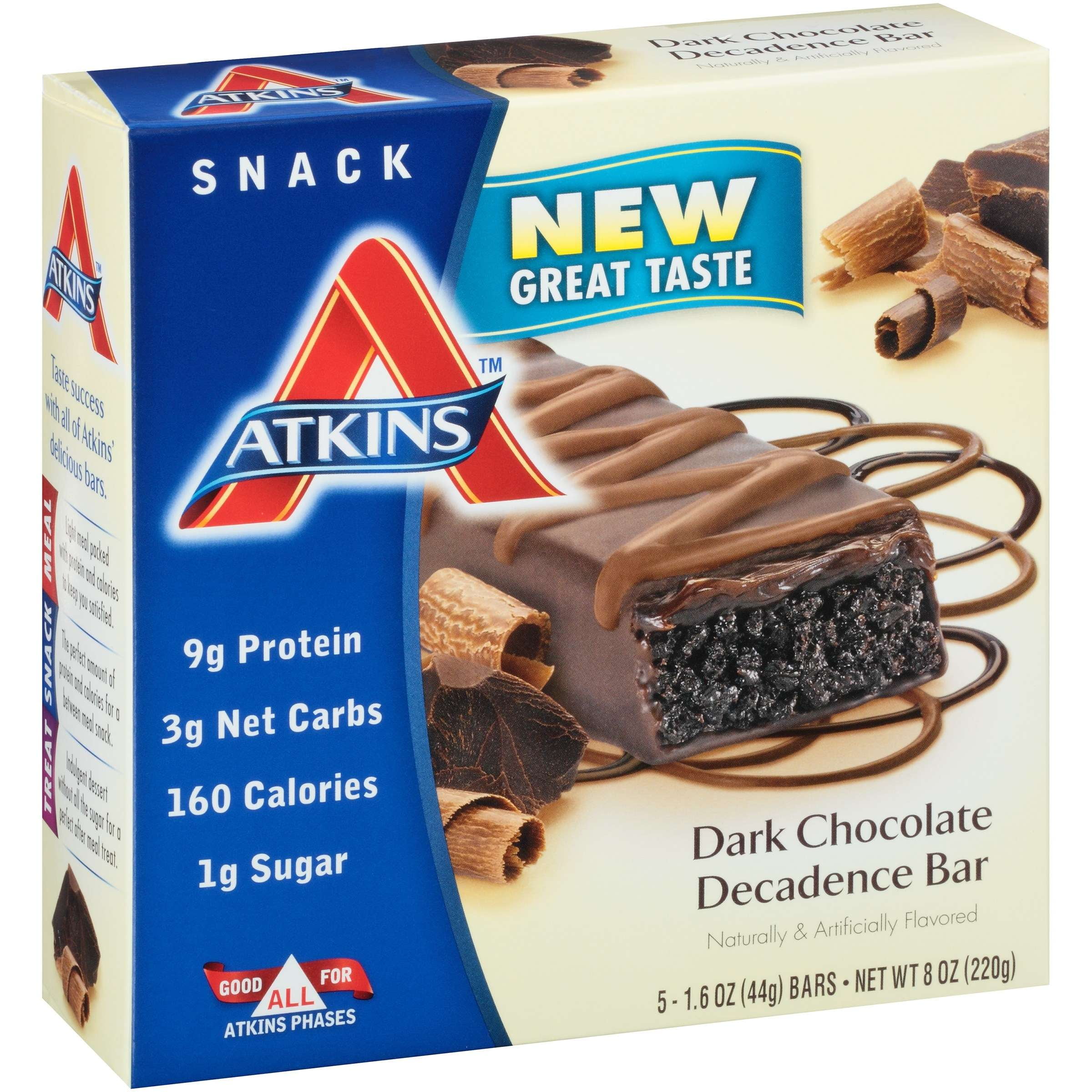 Atkins Dark Chocolate Decadence Bar 1 6 Oz 5 Ct Walmart com Atkins Dark Chocolate Decadence Bar 1 6 Oz 5 Ct Walmart com