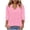 Pink, variant on TKYCMSUAKI 3/4 Puff Sleeve Shirts for Women Trendy V Neck Solid T-Shirts Soft Loose Fit Tunic Tops Dressy Casual Basic Blouses