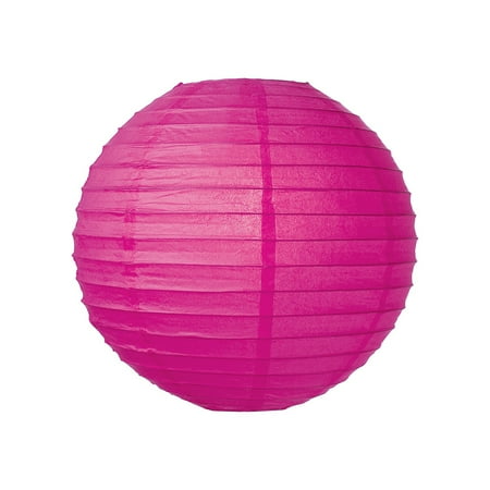 Premium Home Decor Premium Chinese/Japanese Paper Lantern, Clip-On Lamp Shade for Home Decor and Wedding Decorations (14-Inch, Parallel Ribbed, Fuchsia Pink, Parallel Ribbing) ()
