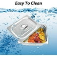 thumbnail image 6 of EAYSG 4 Packs 1/2 Size x 6" Deep Stainless Steel Hotel Pan，22 Gauge/0.7mm Thick Steam Table Pan Anti Jam Steam Table Pan with Lid,Stainless Steel Container, 6 of 7