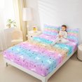 thumbnail image 4 of jejeloiu Cute Puppy Dogs Queen Sheet Sets,Colorful Gradient Stripes Bed Set For Girls Kids 4-Piece, 4 of 7
