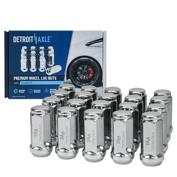Detroit Axle - 20pc Wheel Lug Nuts for Chevy Malibu Cobalt HHR Pontiac G6 Saturn Aura 12x1.5 Chrome Wheel Lug Nuts Replacement