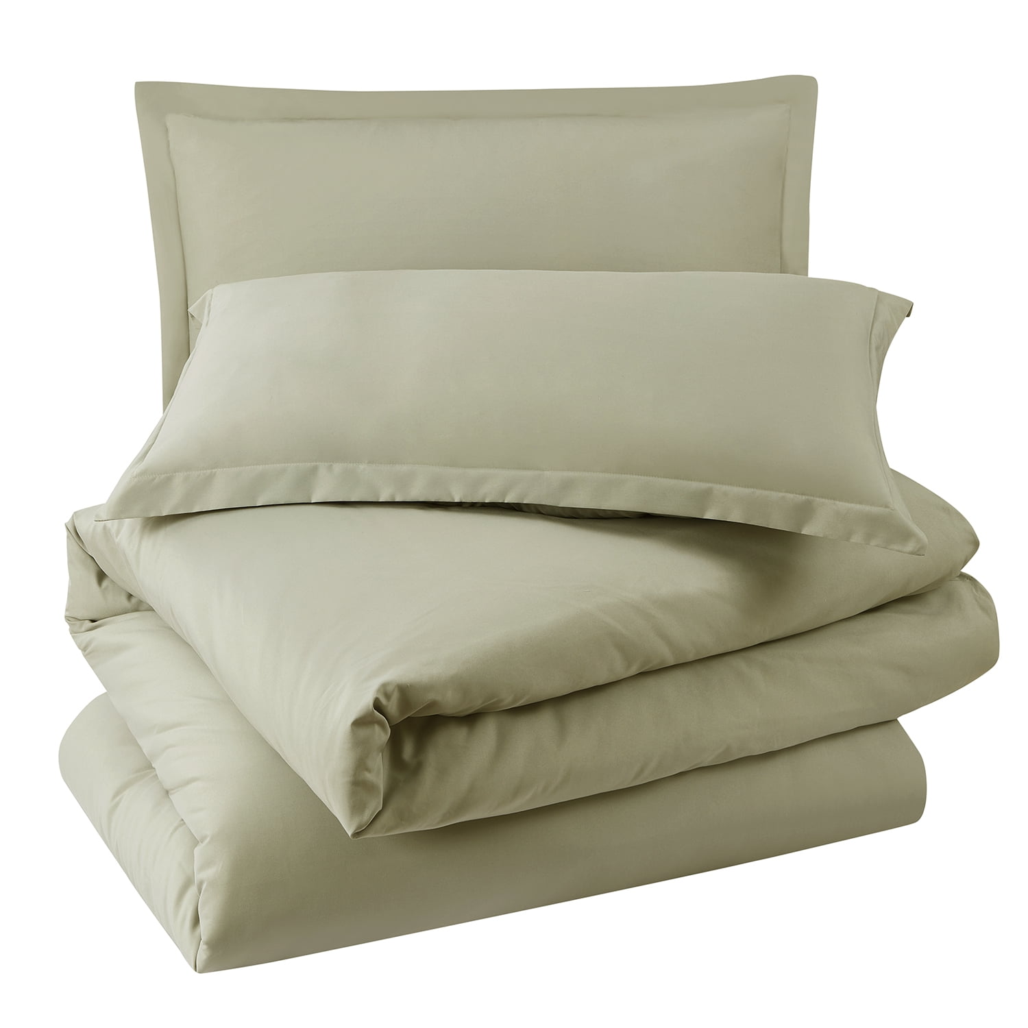 LammaLoe California King Duvet Cover Set, Luxury Microfiber Bedding Sets with 2 Pillow Shamss, Sage Green