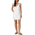 thumbnail image 2 of Vestido mini de mezclilla sin mangas para mujer con tirantes ajustables XS blanco, 2 of 6