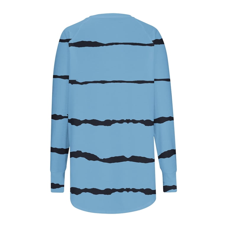 お*様 Striped thumb-hole long t Eryao Womens Thumb Hole Shirts Long Sleeve Striped Fashion Tops