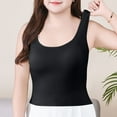 thumbnail image 6 of Posijego Women's Plus Size Tank Tops Blackless Sleeveless Shirts Basic Undershirts with Built-In Bra Padded, 6 of 7