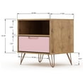 thumbnail image 2 of Manhattan Comfort Rockefeller Engineered Wood Nightstand in Natural/Rose Pink, 2 of 5