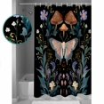 thumbnail image 3 of 72x78 Inch Shower Curtain Black Butterfly Spring Bathroom Decor Waterproof Fabric Bathtub Bath Curtains Decorative Summer Botanical Watercolor Extra Long Shower Curtain Set with Hooks, 3 of 6