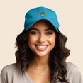thumbnail image 3 of Dalix Sorcerer Frog Embroidered Cap Cotton Baseball Cute Cool Dad Hat Womens in Teal, 3 of 5