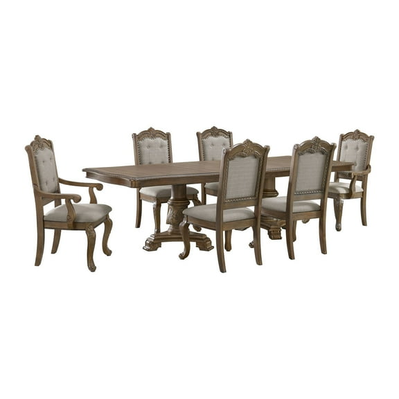 Picket House Furnishings Denali 7PC Standard Height Dining Set in Walnut