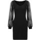 thumbnail image 4 of Sexy mujer cuello en V sólido tres cuartos señoras Delgado Mini ahueca hacia fuera vestido brillante Pompotops  hdfakjf5921, 4 of 7