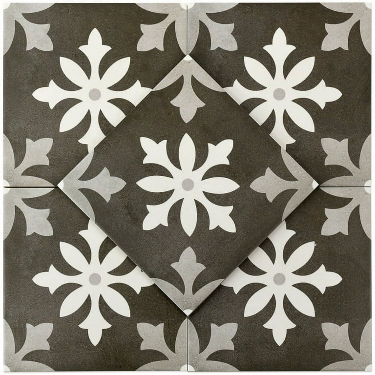 Picasso Nero 9x9 Glazed Porcelain Tile Picasso Nero 9x9 Glazed Porcelain Tile