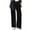 Black, variant on Jgppe Velvet Pants for Women Elegant Solid Color Drawstring High Waist Loose Straight Leg Pants with Pockets