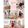 thumbnail image 4 of SHOWMALL Pajamas for Plus Women 2 Piece Short Sleeve Tops and Shorts Lounge Set Soft Sleepwear with Pockets Purple Gray 4X, 4 of 9