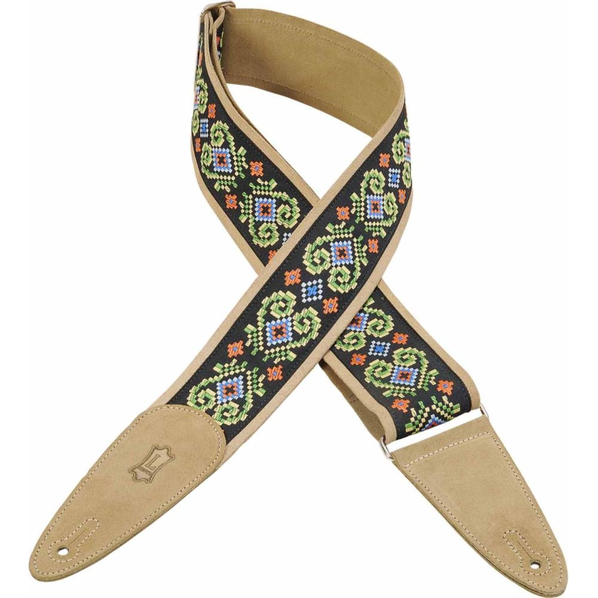 2 1/2" Wide Suede Guitar Strap / Pattern