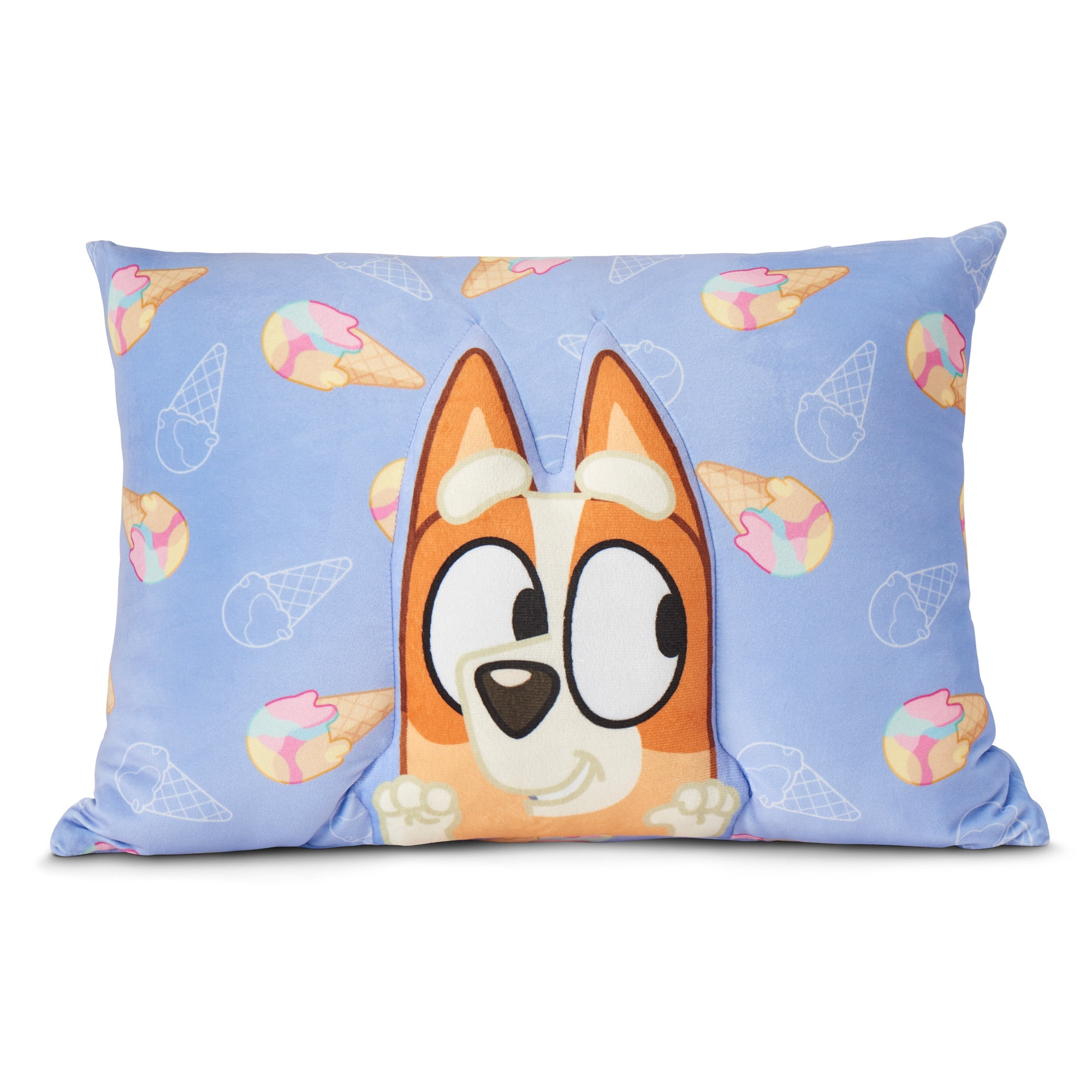 Bluey Bingo Joy Silk Touch Throw Blanket 50X60 inches with Plush Pocket Pillow 14X20 inches – Ultra Soft Plush Character Pillow for Kids