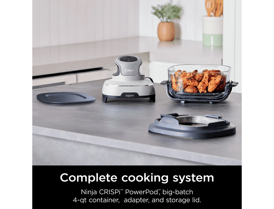 Restored Ninja Crispi Glass Air Fryer 4-Qt, 3-in-1, Air Fry