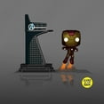 thumbnail image 4 of Avengers 2 Iron Man with Tower GITD Pop! Town, Not Mint, 4 of 6