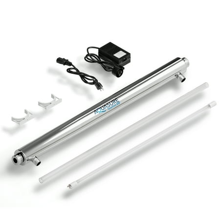 Aquasure 12 GPM Ultraviolet UV Light Water Sterilizer Filter System for Whole House Disinfection, 39W