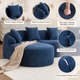 thumbnail image 5 of Timbernest 99" Modular Sectional Sofa, 3-Seater L Shaped Couch with Pillows, Chenille Couches for Living Room, Blue, 5 of 10