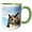 Green/White, variant on 3drose, Eagle Owl (bubo Bubo) in Spain, 11oz Mug
