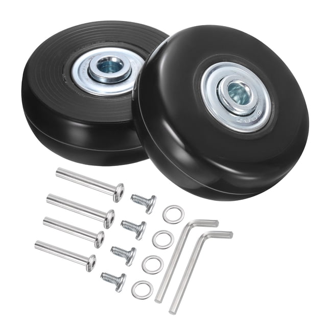Uxcell Roues de Remplacement 51 x 17 mm/2 Pouces x 0.7 Pouces pour Valise, Noir, 2 Ensembles