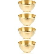 4 PCS Pure Copper Buddha Offering Bowl Water Glasses Sacrificial Utensil Tableware Holy Smooth Bowls Ornament