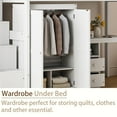 thumbnail image 5 of Duxelifin Twin Loft Bed with Desk and Stairs, Wooden Loft Bed with Storage Drawers & Wardrobe, High Loft Bed Frame for Adults, Teens- White, 5 of 7