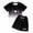 X6Black1, variant on Djtdsds Gradient Letter Print Two Piece Outfit for Boys Girls Kids Casual Summer Wear Size:11-12 Years