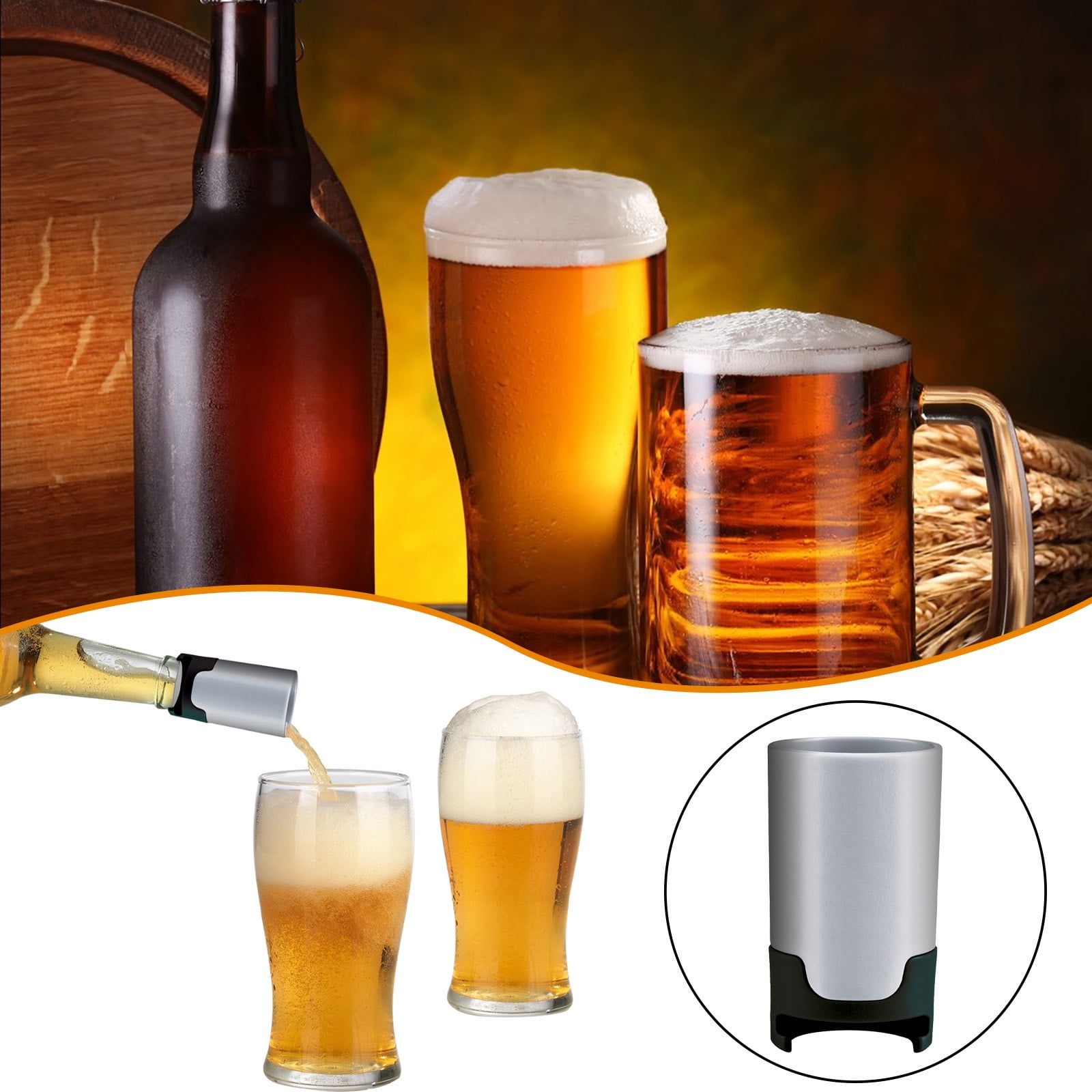 Qurein Beer Foamer, Portable Handy Beer Frother Airlock Bubbler, Micro