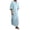 Light Blue, variant on Linen Blend Tunic Shirt Long Sleeve Modern Casual Minimalist Design Ankle Length Top for Everyday Black L