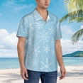 thumbnail image 3 of Balery Snowflake Snowing Camisas hawaianas de manga corta para hombre, camisas playeras de corte holgado, camisas de vacaciones con botones,Small, 3 of 7