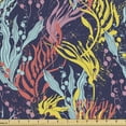 thumbnail image 1 of Marine Fabric by the Yard, Garden Branches Style Underwater Coral Reef Algaes Botany in Grunge Artistry Vibes, Upholstery Fabric for Dining Chairs Home Decor Accents, Multicolor by Ambesonne, 1 of 5
