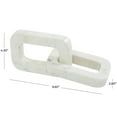 thumbnail image 3 of 10" x 3" White Marble Geometric 2 Link Chain Sculpture, by DecMode, 3 of 12