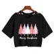 thumbnail image 1 of Camiseta de árbol de leopardo de Reno para mujer, ropa de Navidad, Tops cortos de Feliz Navidad, camiseta gótica Harajuku, camiseta de Mange de Año Nuevo, 1 of 5