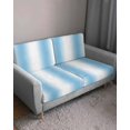 thumbnail image 3 of Sky Blue White Couch Cushion Covers Stretch, Washable Sofa Seat Covers Individual Seat Cushion Sofa Slipcovers Gradient Vertical Stripes Minimalist Couch Cover Furniture Protector S-1PCS, 3 of 7