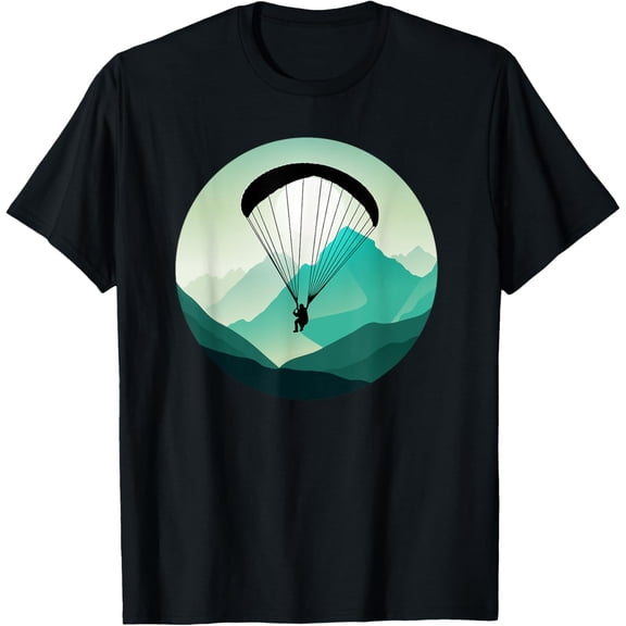 Paragliding Pilot - Mountain Peaks Parachute Paraglider T-Shirt men and women can wear, black, white, gifts