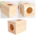 thumbnail image 3 of WESIEVYA Small Animal House Hide Natural Wood Rectangular for Guinea Pig 1Pack, 3 of 8