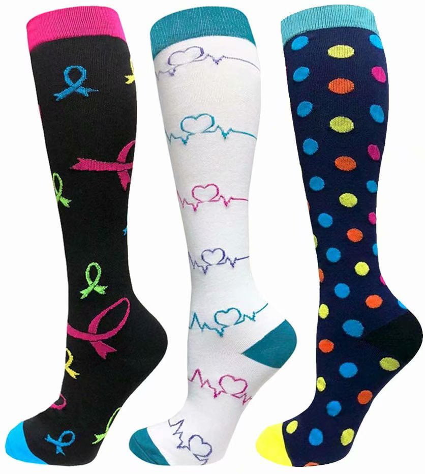 Compression Socks Women 20-30mmHg (3 Pairs) Mens Best Stockings for ...