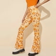 thumbnail image 5 of XIAONU Womens 70s Floral Flare Pants High Waist Stretchy Bell Bottom Trousers For Retro Hippie Style, 5 of 9