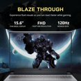 thumbnail image 3 of Dell G15 Gaming Laptop, 15.6" FHD 120Hz Laptop, AMD Ryzen 5 6600H, 16GB DDR5 RAM, 512GB PCIe SSD, NVIDIA GeForce RTX 3050, Backlit Keyboard, HD Camera, Bluetooth5.3, Win 11 Pro, Gray, 3 of 9