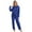 Blue, variant on Fjuchai Women Lapel Sleepwear Long Pants Jammies 2 Pieces Womens Satin Silk Pajamas Long Sleeve Pjs Set for S-XL