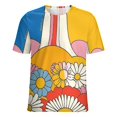 thumbnail image 5 of Nostalgic Vintage Floral Women's T-Shirt Short Sleeve T Shirts Tops Tee Ladies Loose T, 5 of 6