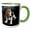 Green/White, variant on 3drose, Innocent Looking Basset Hound Puppy, 11oz Two-tone Black Mug
