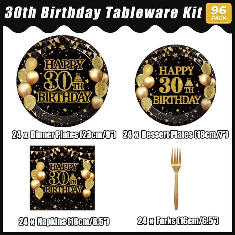 Bejotaa 'Awesome Since 1995' Cake Topper - Black & Gold 30th Birthday Or Anniversary Party Decor